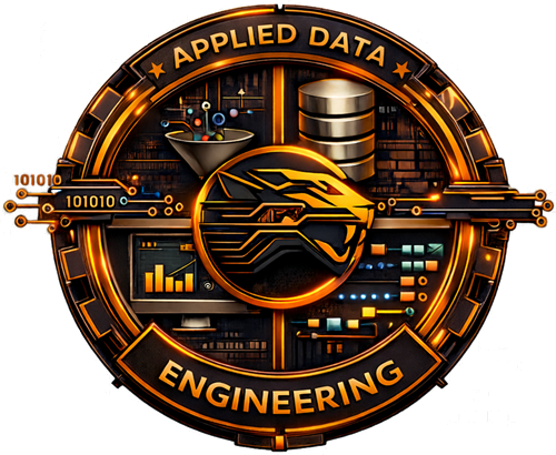Illustration of a data engineering pipeline with database, ETL process, and analytics dashboard
